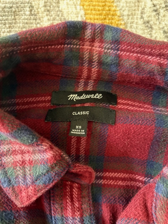 Red, Green, and Blue Plaid Button Down Top- Madewell - Picture 6 of 7